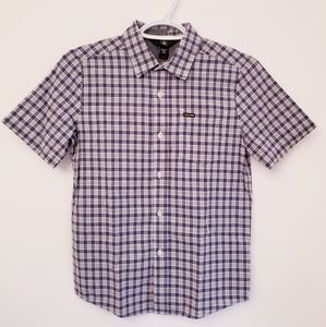 VOLCOM Boys Short Sleeve Dress Shirt Plaid, S